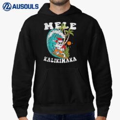 Mele Kalikimaka Hawaii Christmas Surfing Santa Hoodie