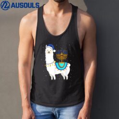 Menorah Hanukkah Llama Cute Alpaca Chanukah Christmas Pajama Tank Top