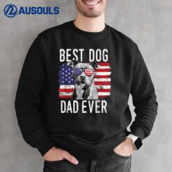 Mens American Flag Best Dog Dad Ever Staffordshire Bull Terrier Sweatshirt