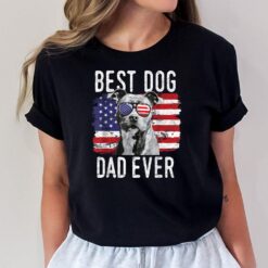Mens American Flag Best Dog Dad Ever Staffordshire Bull Terrier T-Shirt