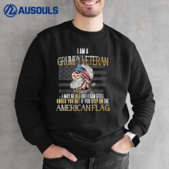 Mens American Flag Veterans Day Patriotic Grumpy Veteran Grandpa Ver 1 Sweatshirt
