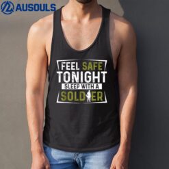 Mens Army Veteran - Feel Safe Tonight Sleep With A Soldier Ver 1 Tank Top