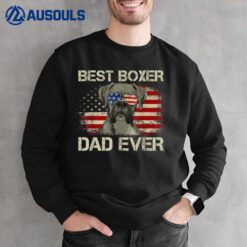 Mens Best Boxer Dad Ever T Dog Lover American Flag Gift Sweatshirt