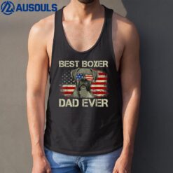 Mens Best Boxer Dad Ever T Dog Lover American Flag Gift Tank Top