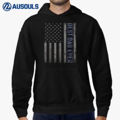 Mens Best Dad Ever American Flag Police  For Fathers Hoodie