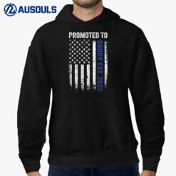 Mens Blue Line Promoted To Daddy 2022 Funny Police Dad Hoodie