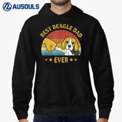 Mens Cute Best Beagle Dad Ever Retro Vintage Gift Puppy Lover Hoodie