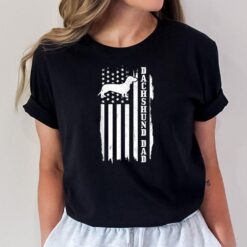 Mens Dachshund Dad Vintage American Flag Patriotic Weiner Dog T-Shirt