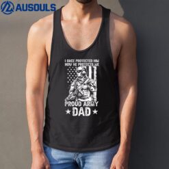 Mens Dad Of An Army Soldier Proud Army Dad Tank Top