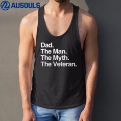 Mens  Dad The Man The Myth The Veteran Tank Top