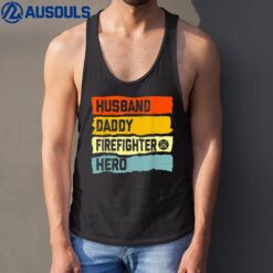 Mens Husband Daddy Firefighter Hero Father's Day Tank Top