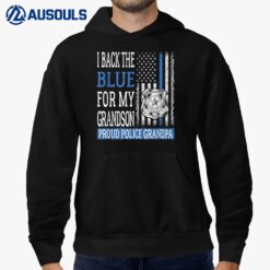 Mens I Back The Blue For My Grandson Proud Police Grandpa Family Hoodie