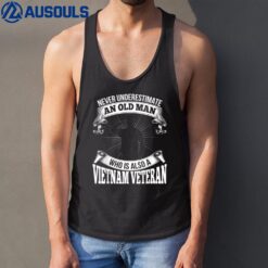 Mens Never Underestimate An Old Man Vietnam Veteran Tank Top