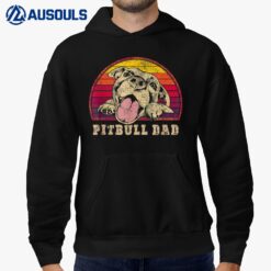 Mens Pitbull Dad - Vintage Smiling Pitbull on Sunset Hoodie