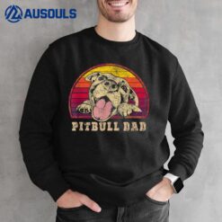 Mens Pitbull Dad - Vintage Smiling Pitbull on Sunset Sweatshirt