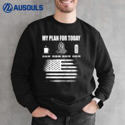 Mens Plan For Today Hero American Flag Fireman Firefighter Sweatshirt