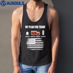 Mens Plan for Today Hero American Flag Fireman Firefighter_4 Tank Top