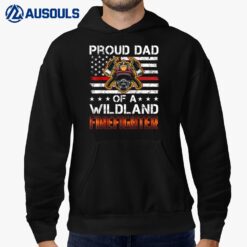 Mens Red Line Flag - Proud Dad of a Wildland Firefighter Hoodie