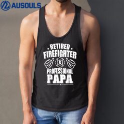 Mens Retired Firefighter & Papa Retirement Gift Tank Top