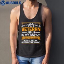 Mens Straight White Christian Conservative Grumpy Old Man Veteran Tank Top