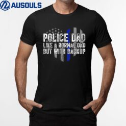 Mens Thin Blue Line Police Dad T-Shirt