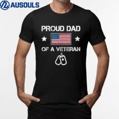 Mens proud dad of a veteran memorial day family T-Shirt
