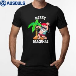 Merry Beach Christmas In July Funny Santa Xmas Pool Party T-Shirt