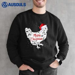 Merry Chickmas Funny Chicken Pet Lover Santa Hat Gifts Xmas Sweatshirt