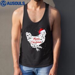 Merry Chickmas Funny Chicken Pet Lover Santa Hat Gifts Xmas Tank Top