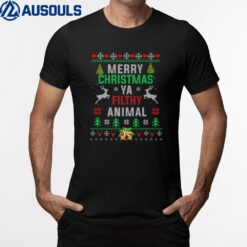 Merry Christmas Animal Filthy Ya  Funny Xmas Pajamas T-Shirt