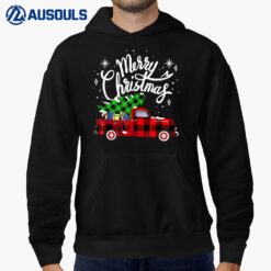 Merry Christmas Buffalo Truck Tree Red Plaid Family Matching Hoodie