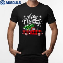 Merry Christmas Buffalo Truck Tree Red Plaid Family Matching T-Shirt