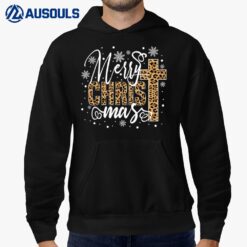 Merry Christmas Christ Cross Leopard Xmas Funny Holiday Hoodie