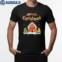 Merry Christmas Gingerbread House Baking Candy Cane Gifts T-Shirt