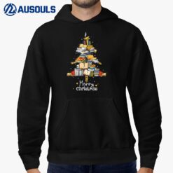 Merry Christmas Library Tree Cute Book Lover Librarian Gifts Hoodie