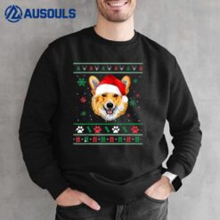 Merry Corgmas Christmas Ugly Xmas Corgi Santa Hat Funny Gift Sweatshirt