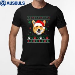 Merry Corgmas Christmas Ugly Xmas Corgi Santa Hat Funny Gift T-Shirt