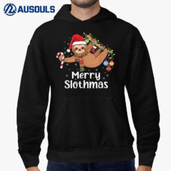 Merry Slothmas Cute Xmas Sloth Santa Hat Christmas Sloth Hoodie