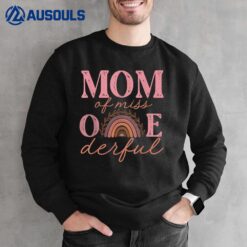 Mom of Little Miss Onederful  1st Bday Boho Rainbow Sweatshirt