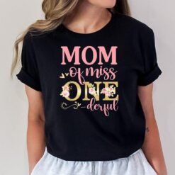 Mom of Little Miss Onederful 1st Birthday Family Matching T-Shirt