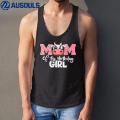 Mom of The Birthday Girl Cow Family Cow Farm Matching Tank Top