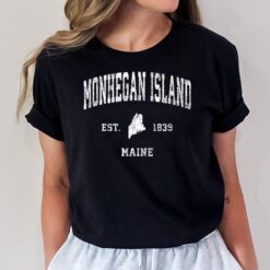 Monhegan Island Maine ME Vintage Athletic Sports Design T-Shirt