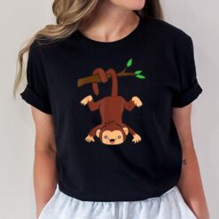 Monkey Hanging On Branch Ape Monkey T-Shirt