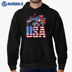 Monster Truck Toddler Boys USA American Flag July 4th Hoodie