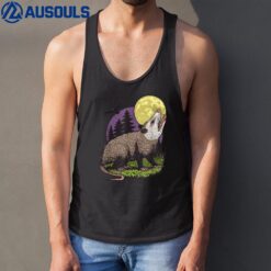 Moon Possum Funny Marsupial Rodent Opossums Retro Art Groovy Tank Top