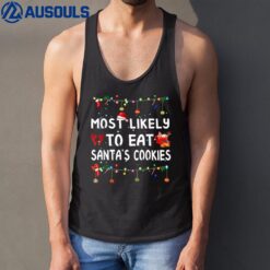 Most Likely To Christmas  Funny Matching Family Pajamas Tank Top