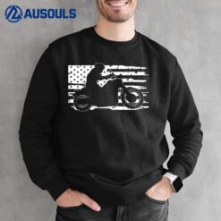 Motorcycle  Vintage American US Flag Biker Motocross Sweatshirt