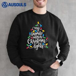 My Favorite Color Is Christmas Lights Family Christmas Tree Sweatshirt