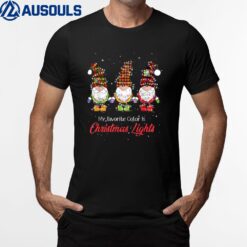 My Favorite Color Is Christmas Lights Gnomies Gnome Buffalo T-Shirt