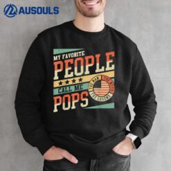 My Favorite People Call Me Pops Men Vintage Grandpa Sweatshirt